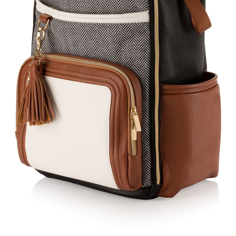 Boss Plus™ Large Diaper Bag Backpack - Coffee & Cream