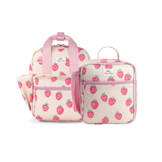 Toddler Backpack Lunch Box Bundle - Strawberries & Cream