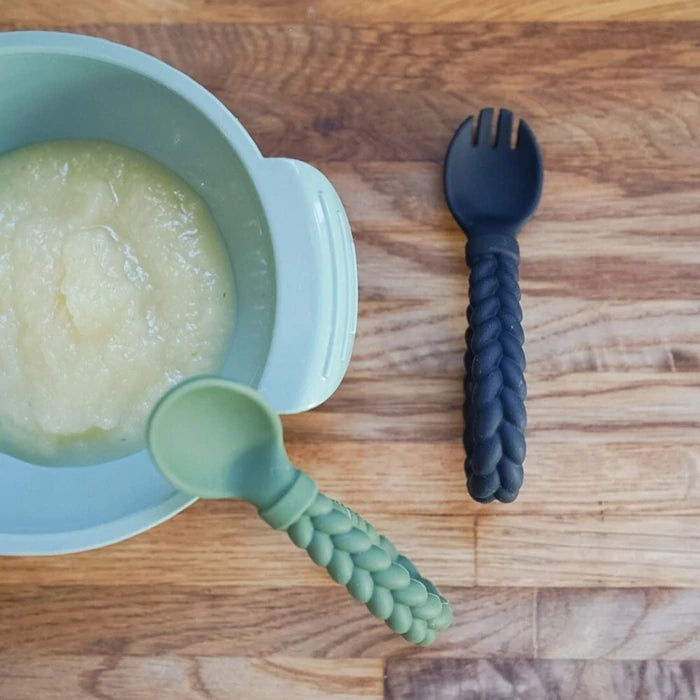Sweetie Spoons™ - Silicone Baby Fork + Spoon Set