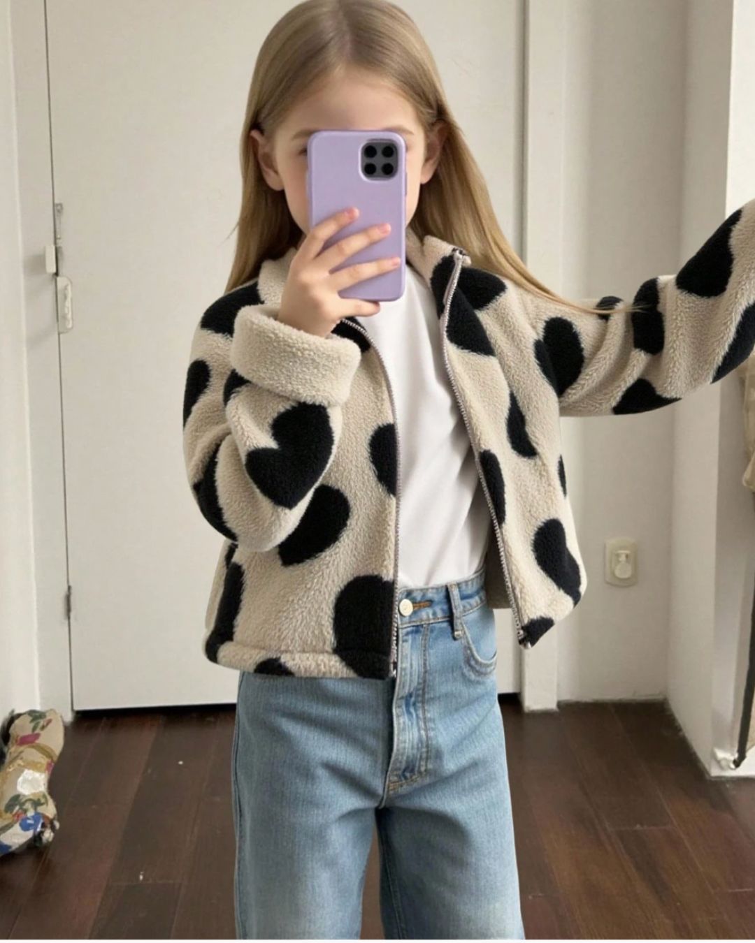 Cozy Hearts Sherpa Jacket