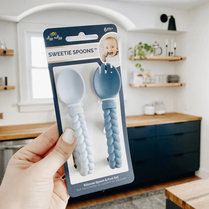 Sweetie Spoons™ - Silicone Baby Fork + Spoon Set