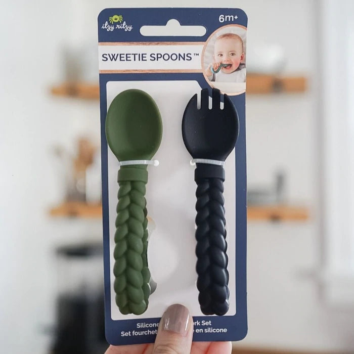 Sweetie Spoons™ - Silicone Baby Fork + Spoon Set