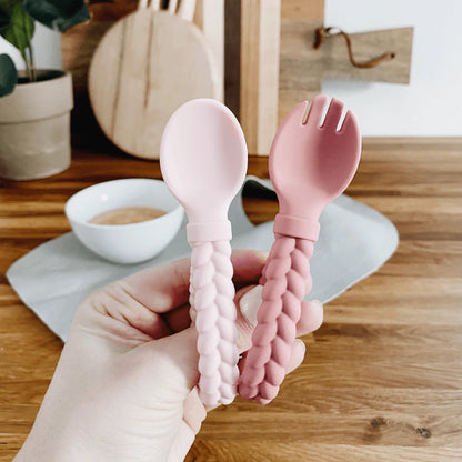 Sweetie Spoons™ - Silicone Baby Fork + Spoon Set
